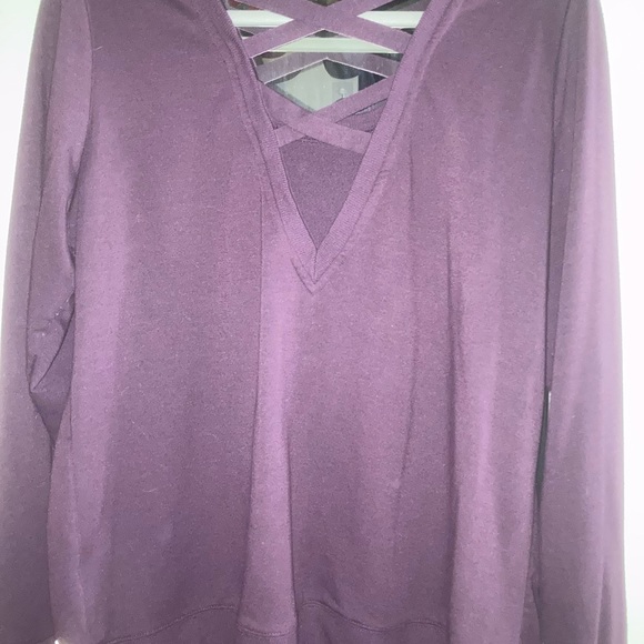 Dark purple pull over sweatshirt. - Picture 2 of 3